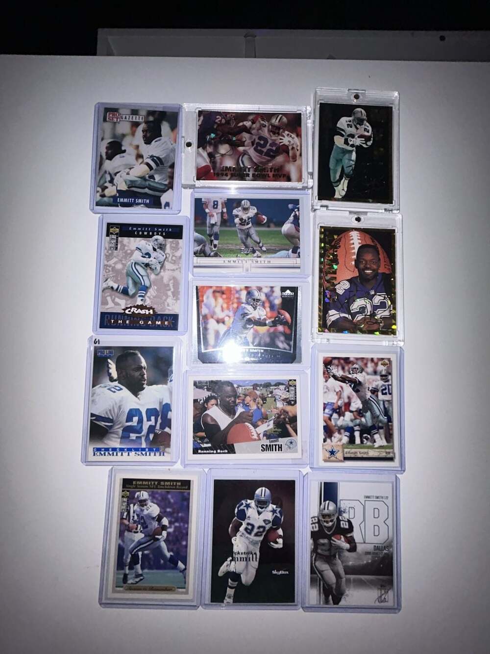 Emmitt Smith Dallas Cowboys Football Trading Card Lot of 13